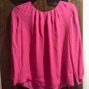 Bright pink 100% silk J. Crew blouse